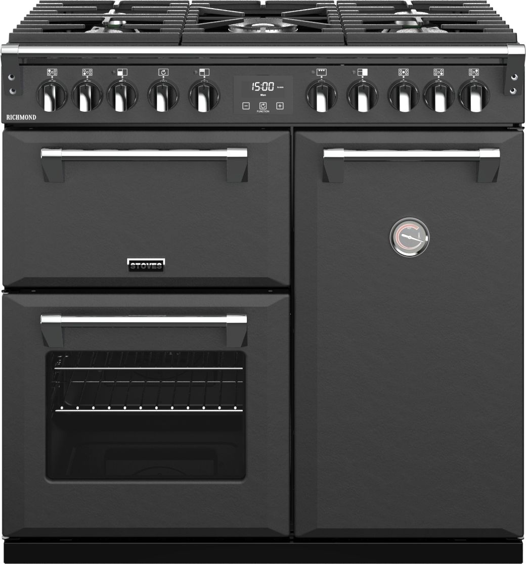 Stoves Richmond S900DF 90cm Dual Fuel Range Cooker - Anthracite - A/A/A Rated, Black